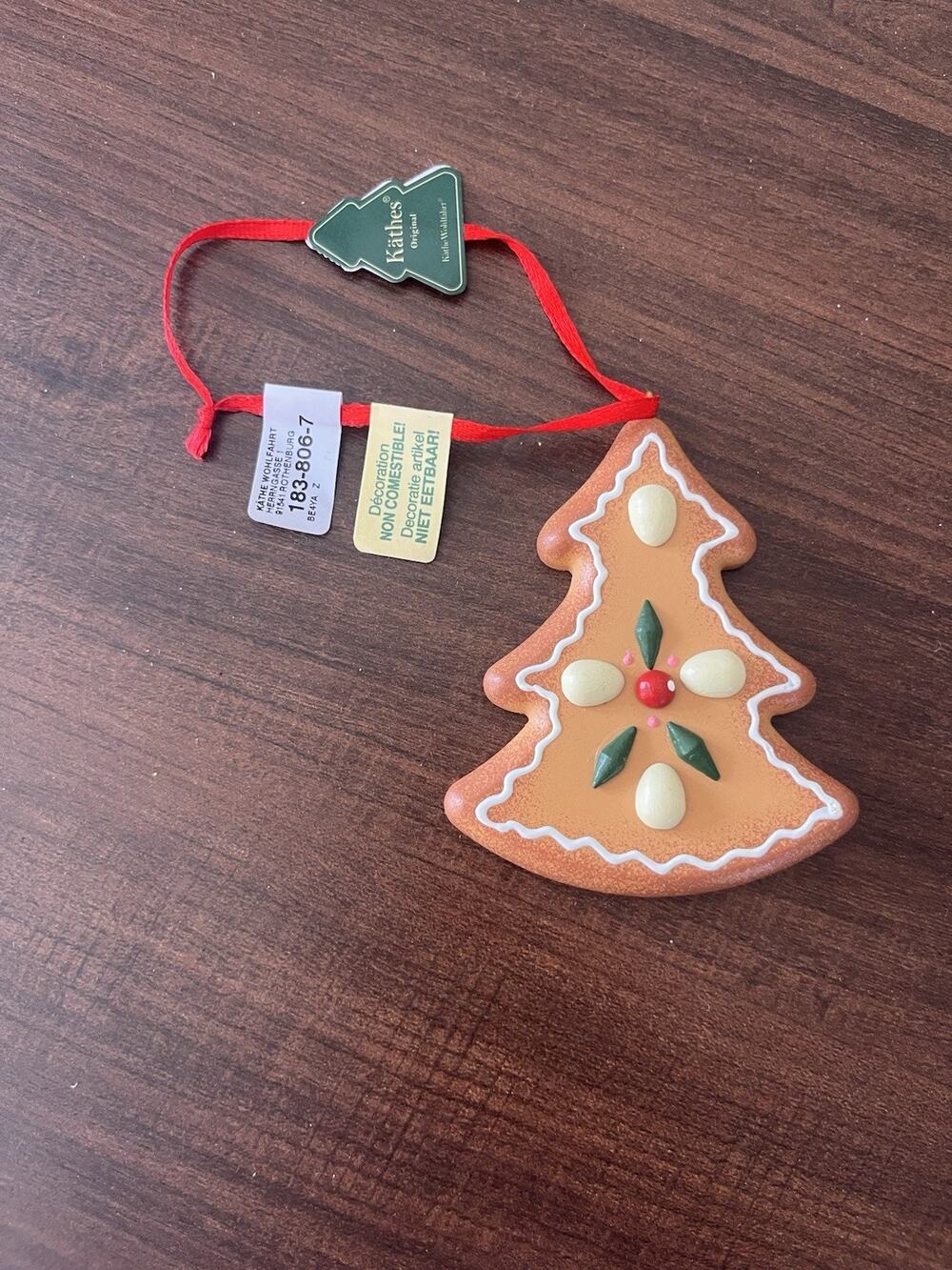 Kathe Wohlfahrt German Hand Painted Gingerbread Cookie Christmas Ornament Vtg